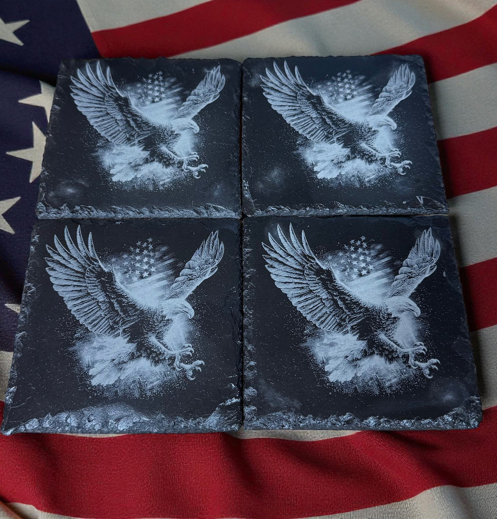 Custom Set Of 4 Slate Drinks Coasters