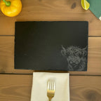 Personalised laser engraved slate placemat