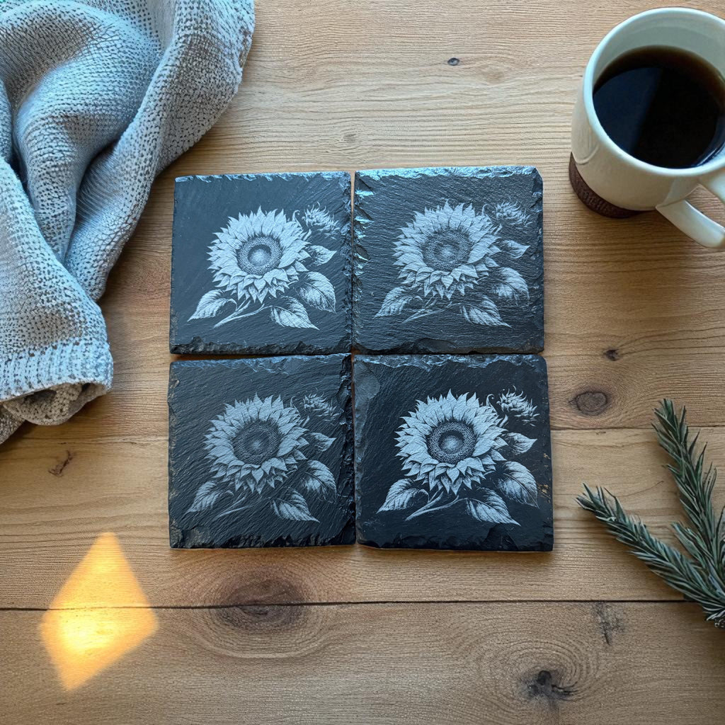 Custom Set Of 4 Slate Drinks Coasters