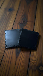 Set of 4 plain natural slate coasters
