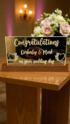 Personalised LED edge lit acrylic wedding sign